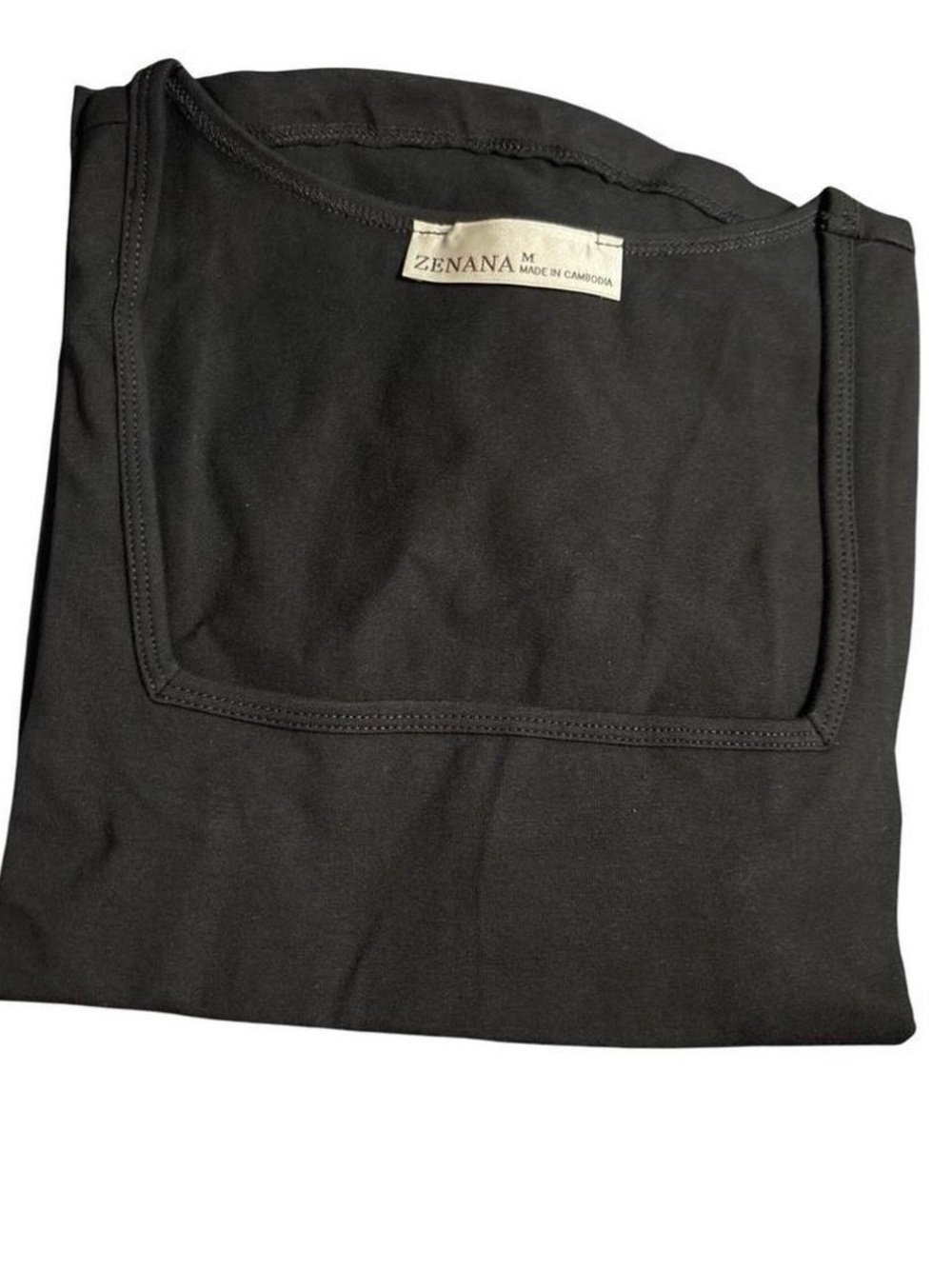 Zenana Outfitters Black Square Neck Tank - Picture 3 of 3